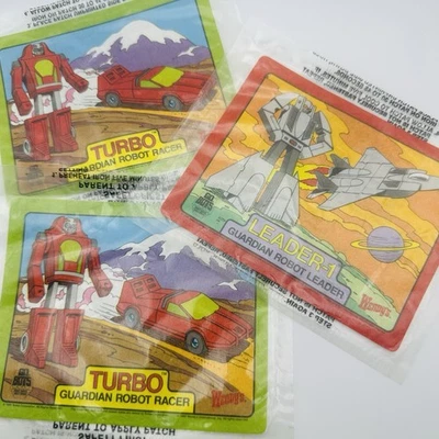 Go Bots Leader-1 & Turbo Wendy's Iron On Patches 1986 Tonka Guardian Robot VTG - Image 1 of 4