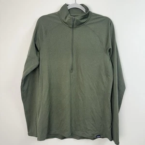Top Patagonia Para Hombres Grande Verde Capilene Capa Base Fría Peso Medio Media Cremallera Esquí - Imagen 1 de 6