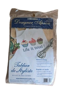 Dimensions Designer Apron In Stamped Cross Stitch- Life Is Sweet! Kit #73516 - Picture 1 of 2