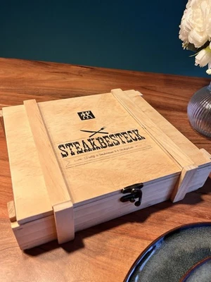 ZWILLING Steakbesteckset 12-tlg, 18/10 Edelstahl in Rustikaler Holzkiste - NEU - Bild 1 von 4