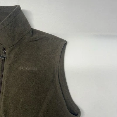 Chaleco polar Columbia ligero exterior cremallera completa verde/marrón para hombre talla L Foto 1 de 4