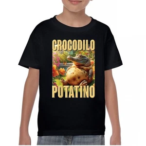 Crocodilo Potatino Youth T-shirt Fun Italian Brainrot Gen Z Alpha Meme Kids - Picture 1 of 50