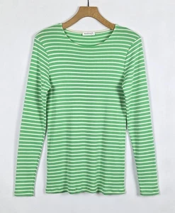 KETTLEWELL APFELGRÜN WEICH WEISS (SP) GESTREIFT PIMA BAUMWOLLMISCHUNG T-SHIRT TOP M 12 - Bild 1 von 9