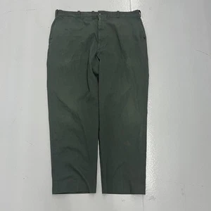 Vintage 60s Green Sanforized Cotton Workwear Chinos 42x30 1960s True Vintage - Picture 1 of 5