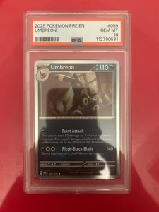 PSA 10 2025 Pokemon PRE EN Umbreon #059 GEM MINT Slab - Bild 1 von 2