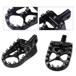 2× Fuß Pegs Pedal Breite MX Stil Fußstütze Für Harley Sportster Softail Schwarz - Picture 1 of 4