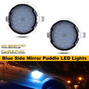Blue LED Puddle Lights For Ford Taurus Edge Mondeo Flex F150 Side Mirror Lights - Picture 1 of 9