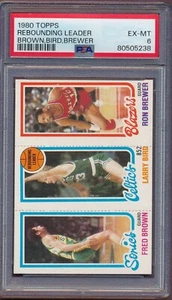 1980 Topps Rebounding Leaders Brown, Bird, Brewer PSA 6!! - Bild 1 von 6