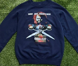 90s Vintage Chucky Childs Play 2 Horror Movie Promo t shirt USA sweatshirt - Picture 1 of 7