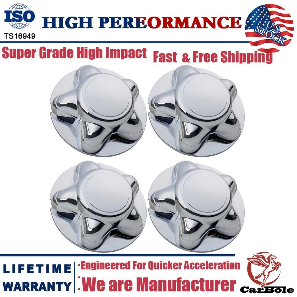 4Pc 7" Chrome Center Hubcaps for Ford F150 Expedition 1997 1998- 2000 Rim Covers - Image 1 of 4