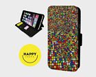 RUBIKS CUBE PATTERN TRIPPY - Faux Leather Flip Phone Case Cover- iPhone/Samsung