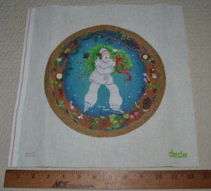 HP handpainted needlepoint canvas, DEDE #800, Christmas themed clown - Picture 1 of 7