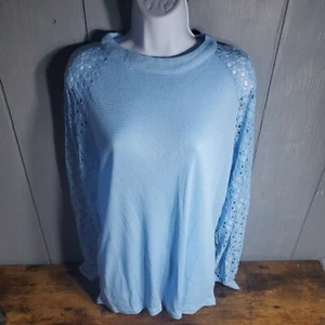 MIHOLL Women’s Long Sleeve Tops Lace Casual Loose Blouses T Shirts - Picture 1 of 5