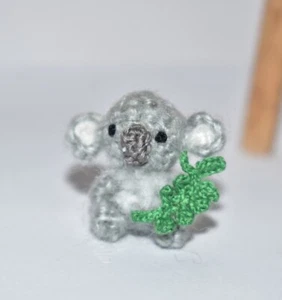 Miniature Crochet Koala Micro Animal Extremely Micro Koala 1" Animal Lovers Gift - Picture 1 of 8