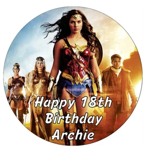 "Wonder Women Gal Gadot Pastel Personalizado Topper Oblea Comestible Papel 7,5" - Imagen 1 de 3