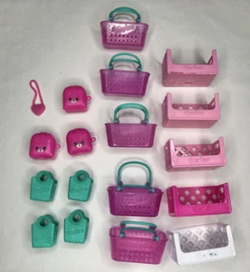 Shopkins LOT Of Empty Baskets Bag Storage Boxes Shopkins Toys - Picture 1 of 24