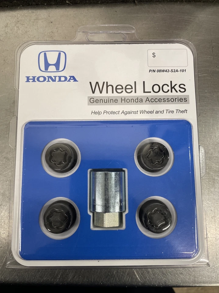 Honda Civic Accord CR-V Fit Insight & HR-V Accessory Black Wheel Locks (08W42-S2 - Image 1 of 2
