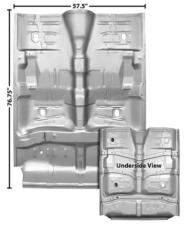 Chevrolet El Camino 1968-69 bandeja de piso completa con basculante WTP nuevo Foto 1 de 1