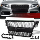 For 2009-2012 Audi A4 B8 Black Honeycomb Mesh Front Hood Bumper Grille Guard Abs