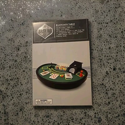 Dashing Blackjack Table Card Mini 10" Game Set Complete Used Chips Unopened  - Image 1 of 4