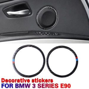 Fibra de carbono real para BMW Serie 3 E90 sedán audio pico puerta altavoz borde - Imagen 1 de 6