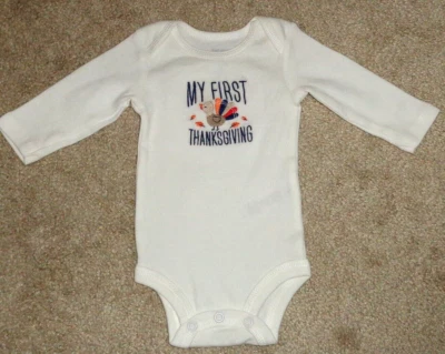 Just One You Baby Boys Girls Thanksgiving Bodysuit Romper Newborn Size NEW  - Image 1 of 3