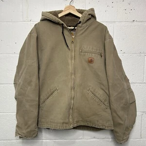 Carhartt Sherpa Lined Hooded Detroit Jacket “Cottonwood” J141-266 Men’s Large - Picture 1 of 9