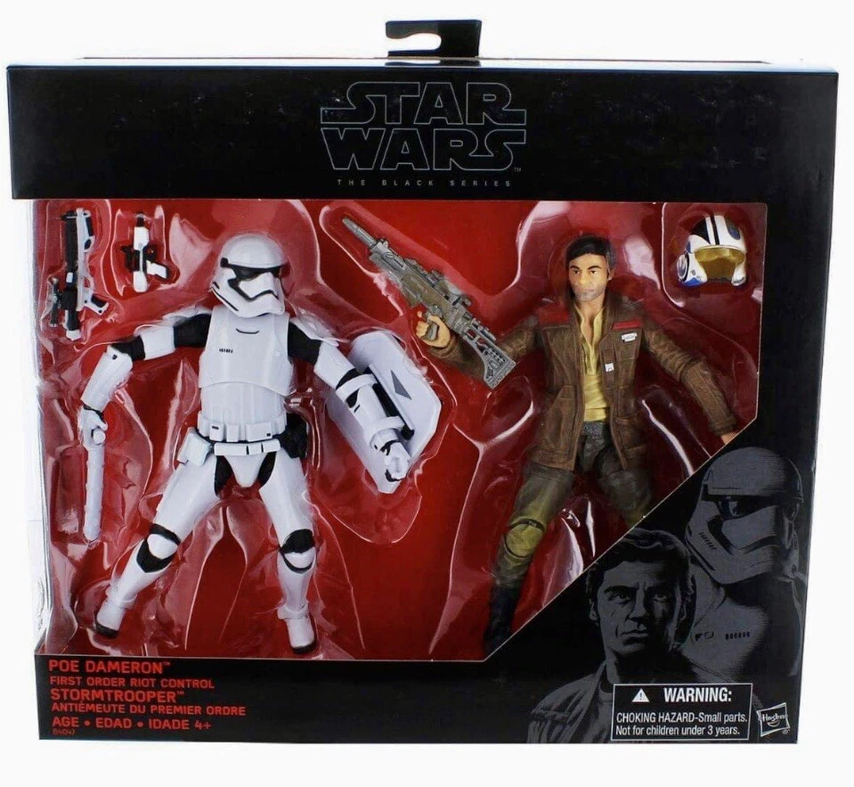 Star Wars Force Awakens Black Series Poe Dameron Stormtrooper Figure Hasbro 2015