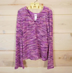 Justice Girls Size M 10 Space Dye Flare Sleeve Top NWT Purple Pink Shirt - Picture 1 of 8
