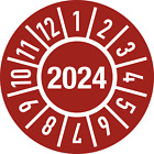 Prfplakette Jahr 2024 mit Monaten, Folie,  30 mm, 10 Stck/Bogen