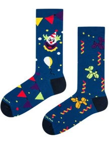 TAKAPARA Coloridos Calcetines Azul Estampado Desajustado para Hombre y Mujer, Globos - Imagen 1 de 2