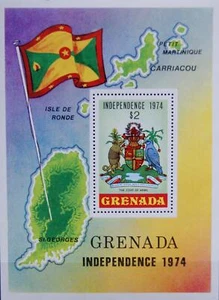GRENADA 1974 Block 35 Day of Independence Day Crest Coat of Arms - Picture 1 of 1