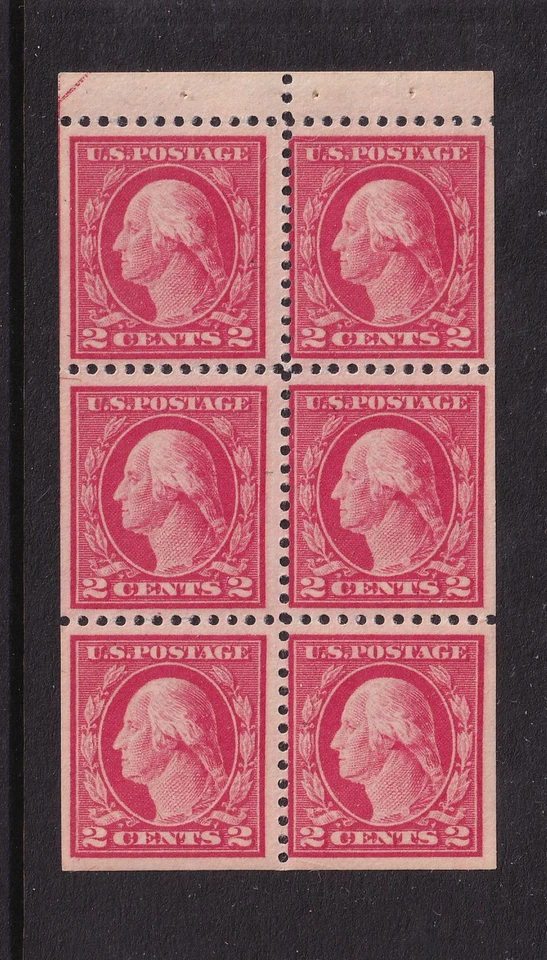 1916 Sc 499e booklet pane 2c MNH original gum, PLATE POSITION C (1B - Image 1 of 1