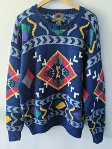 Vintage BOSTON TRADERS LIMITED EDITION Knit Wool Sweater Men's Large - Picture 1 of 8