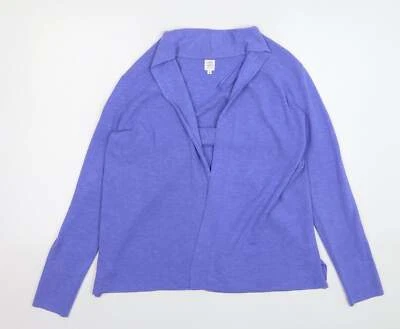 John Lewis Womens Blue V-Neck Polyester Blend Cardigan Size 8 - Image 1 of 4