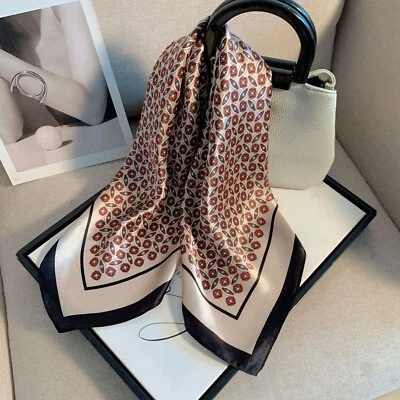 100% Seide Schal Damen Vintage Rot Paisley Kerchief Quadrat Bandana Halstuch 68*68cm - Bild 1 von 4