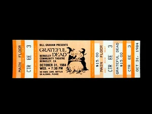 Grateful Dead Ticket Berkeley Theatre BCT 10/31/84 10/31/1984 Halloween Witches - Picture 1 of 12