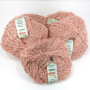 Vintage Patons Cotton Cooler Yarn Acrylic Blend Boucle DK Peach 6407 Bag of 5 - Picture 1 of 7