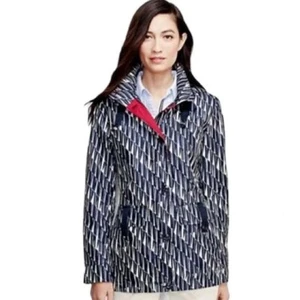 Land's End L (14-16) Women's Storm Raker Jacket Rain/Windbreaker Navy/Ivory NWT - Picture 1 of 16