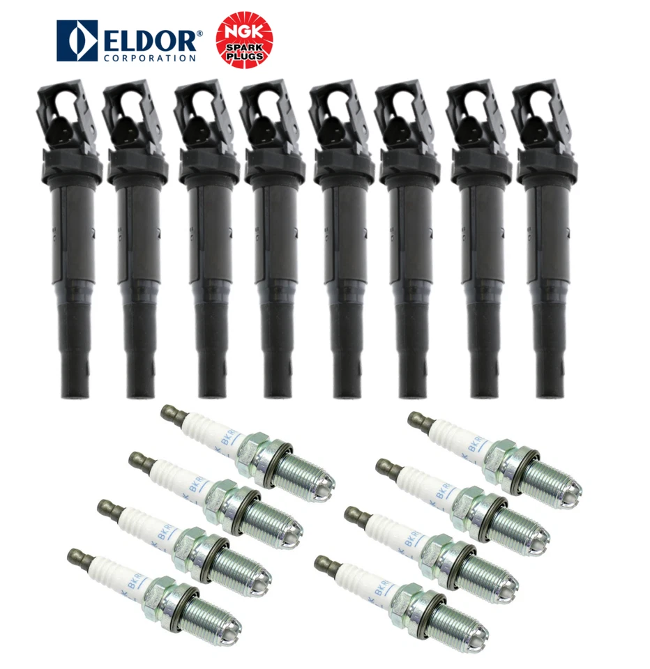 Bujía de bobina de encendido OEM Platinum (8 juegos) OE para BMW V8 545i 645Ci 745i X5 Foto 1 de 1