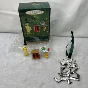 Lot 2 Vtg Christmas Hallmark Keepsake Ornament 2000 "Green Eggs & Ham" Dr. Seuss - Picture 1 of 15
