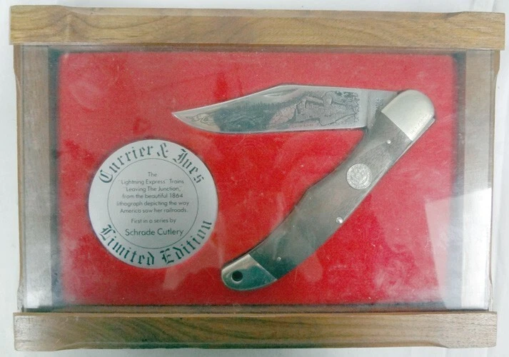 Schrade Currier & Ives 闪电特快列车限量版收藏品刀 — 第 1/4 张图片