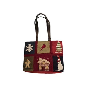 2007 Capelli Straworld Christmas Winter  Patchwork Shoulder Bag Purse Tote  - Picture 1 of 14