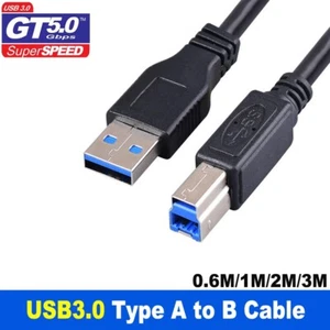 USB 3.0 Type A Male to B Printer Cable For HP Canon Dell Brother Epson Xerox AU - Picture 1 of 9