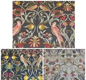 Tela rica en lino floral/aves para tejedores de Edimburgo, tapicería/cortinas - Imagen 1 de 6