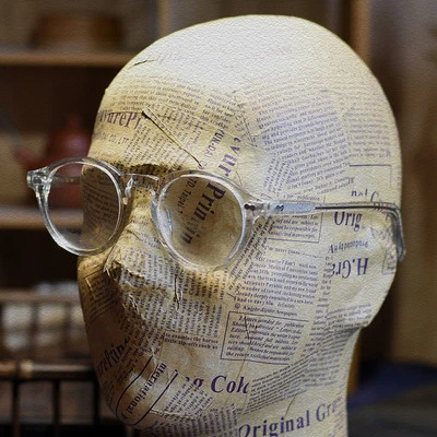 Round eyeglass frames johnny depp clear glasses men crystal acetate round frame - Image 1 of 4