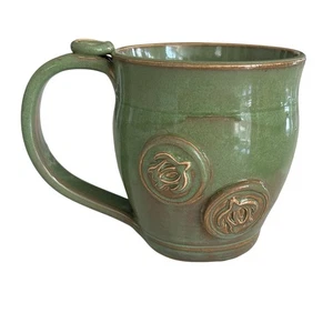 Tazza ceramica fatta a mano 20 oz vita marina tartaruga marina verde - Foto 1 di 11