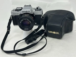 Minolta XG-M 35mm SLR Film Camera 50mm f/1.7 Lens, Case, Fresh BatteriesTESTED - Picture 1 of 5