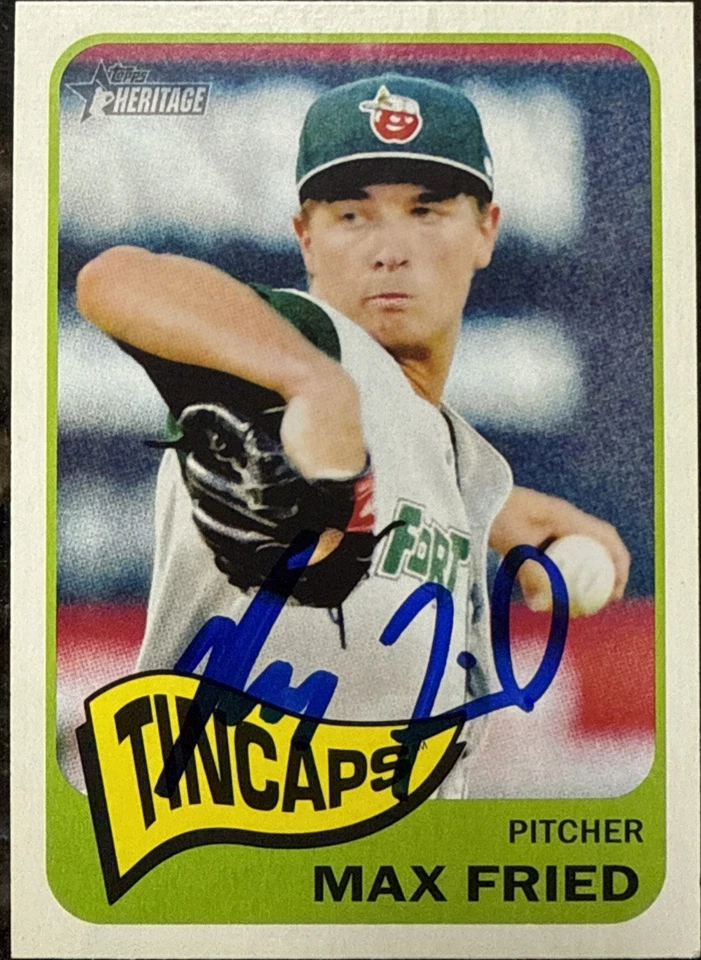 2014 Topps Heritage Minors 18 Max Fried IP Signed AUTO Autograph Braves Yankees - Image 1 of 1