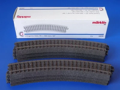 MARKLIN H0 - 24130 - 6x Curved Tracks R1 - C Track // BOX - LN - Image 1 of 2
